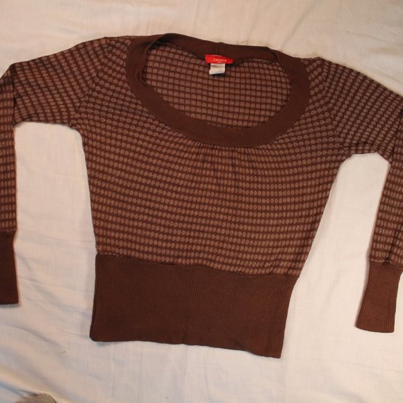 Cantata polka dot brown sweater breathable small - Picture 2 of 6